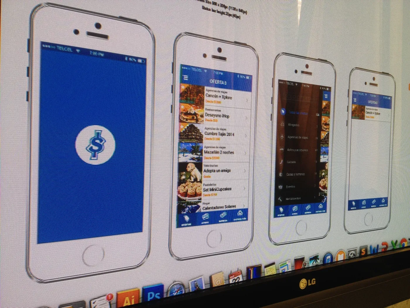Mobile UI mockups from an early product design project.