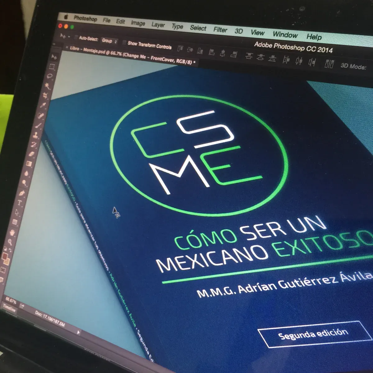 A book cover design for a Mexican entrepreneurship project.